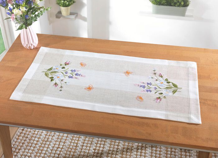 Tisch- und Raumdekoration mit floralem Dessin SEKT-BUNT