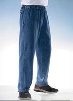 Schlupfjeans mit Gummibund und Kordelzug in 4 Farben JEANSBLAU