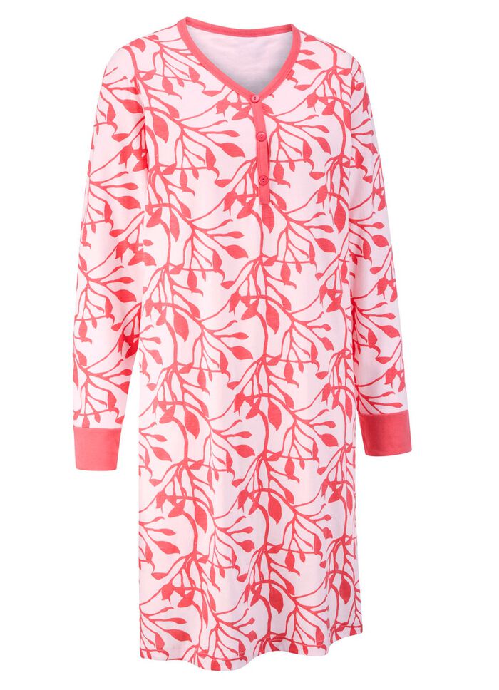 Zweierpack Nachthemden, knielang mit Knopfleiste  