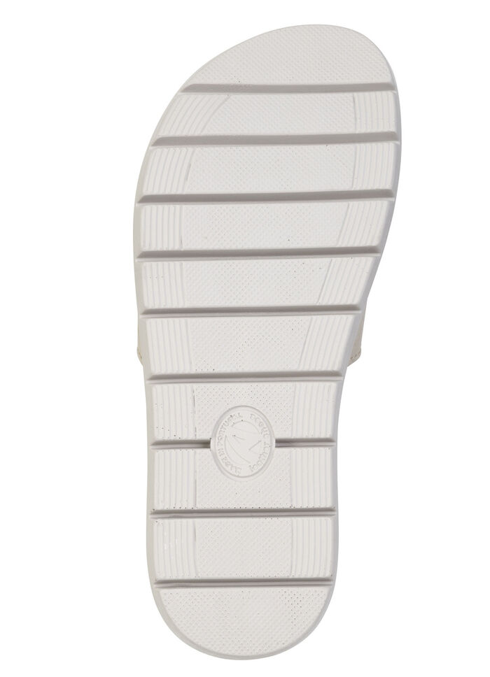 ELENA EDEN, stylische Damen-Pantoletten, Weite H, mit herausnehmbarem Fu&szlig;bett BEIGE