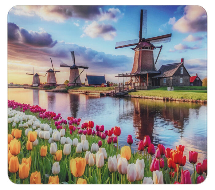 Wandblende aus Glas mit Windm&uuml;hlen-Motiv 