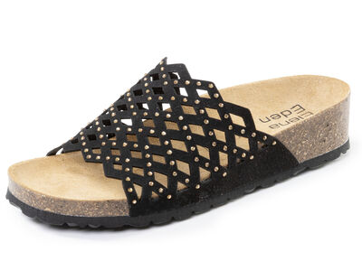 ELENA EDEN, leichte Damen-Pantoletten, Weite G, mit Lederfu&szlig;bett 