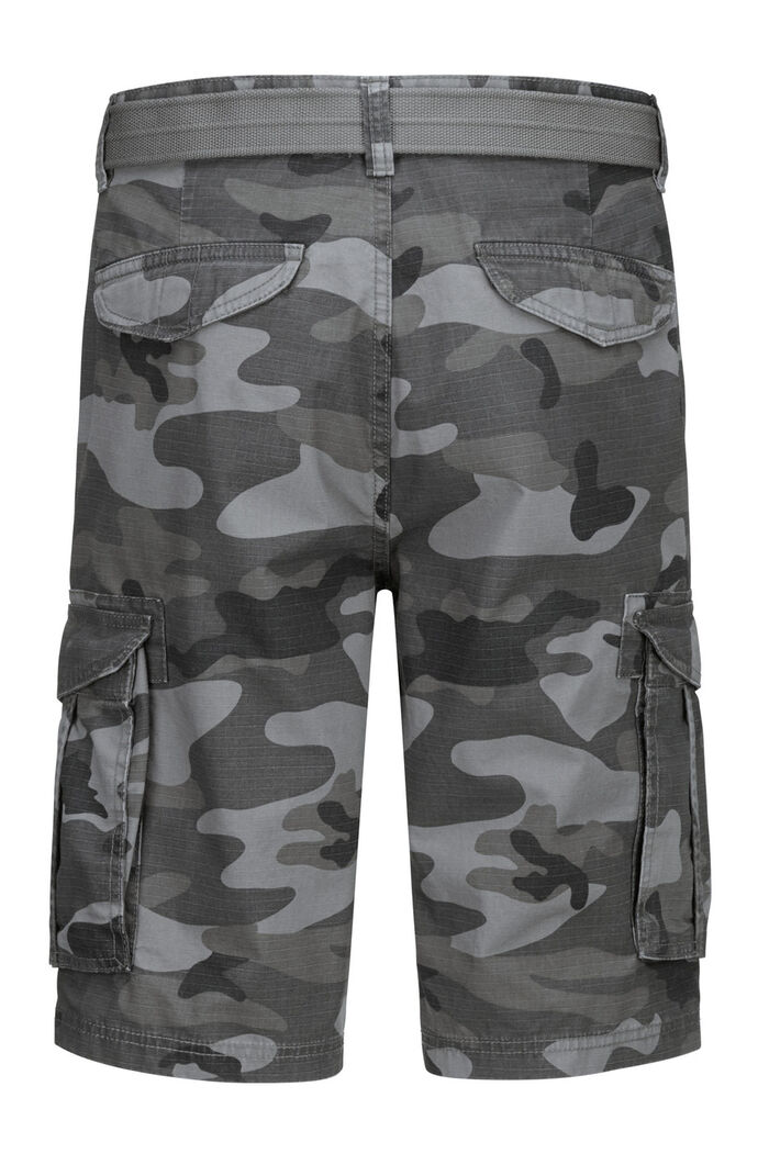 Bermudas mit Gürtel und Cargotaschen in 2 Farben ANTHRAZIT-GRAU