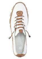 Gemini Schnürschuh mit dezenter Knitter-Struktur WEISS-BRAUN