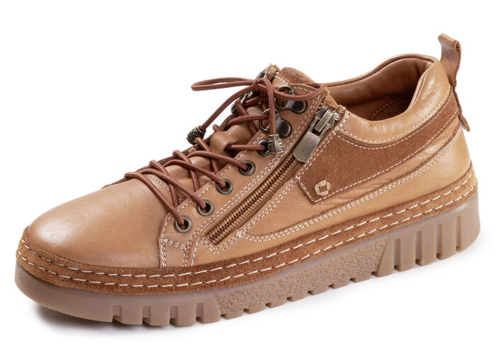 Gemini, schicke Damen-Schnürschuhe, Weite G, mit herausnehmbarem Fußbett COGNAC