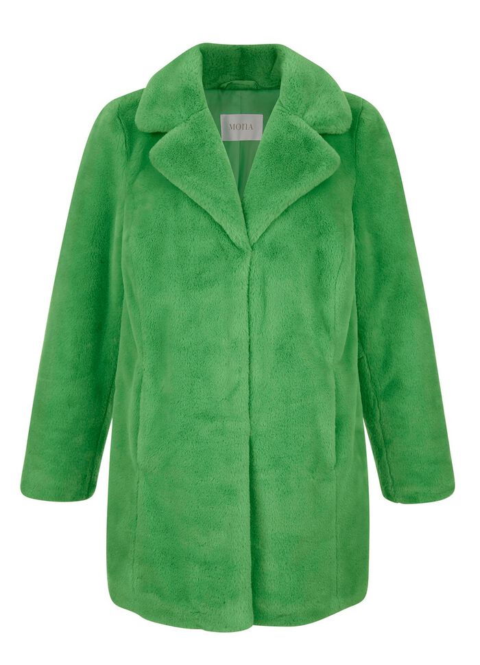 Webpelzjacke mit Reverskragen GRÜN