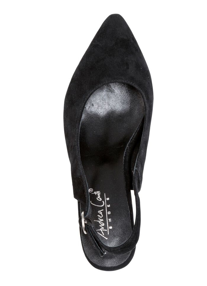 Andrea Conti Sling-Pumps aus weichem Samt-Chevreauleder 
