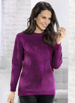 Pullover mit edlem Glitzereffekt BEERE