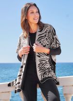 Poncho mit edlem Jacquard-Dessin 