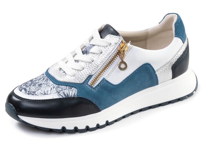 ELENA EDEN, schicke Damen-Sneaker, Weite G, mit herausnehmbarem Fu&szlig;bett JEANS-BUNT