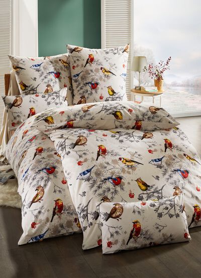 Bettw&auml;sche-Garnitur von Biberna mit Rei&szlig;verschluss 