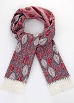 Schal mit Bl&auml;tterdessin 