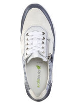 Waldläufer Sneaker aus edlem Leder-Materialmix JEANS-NATURWEISS